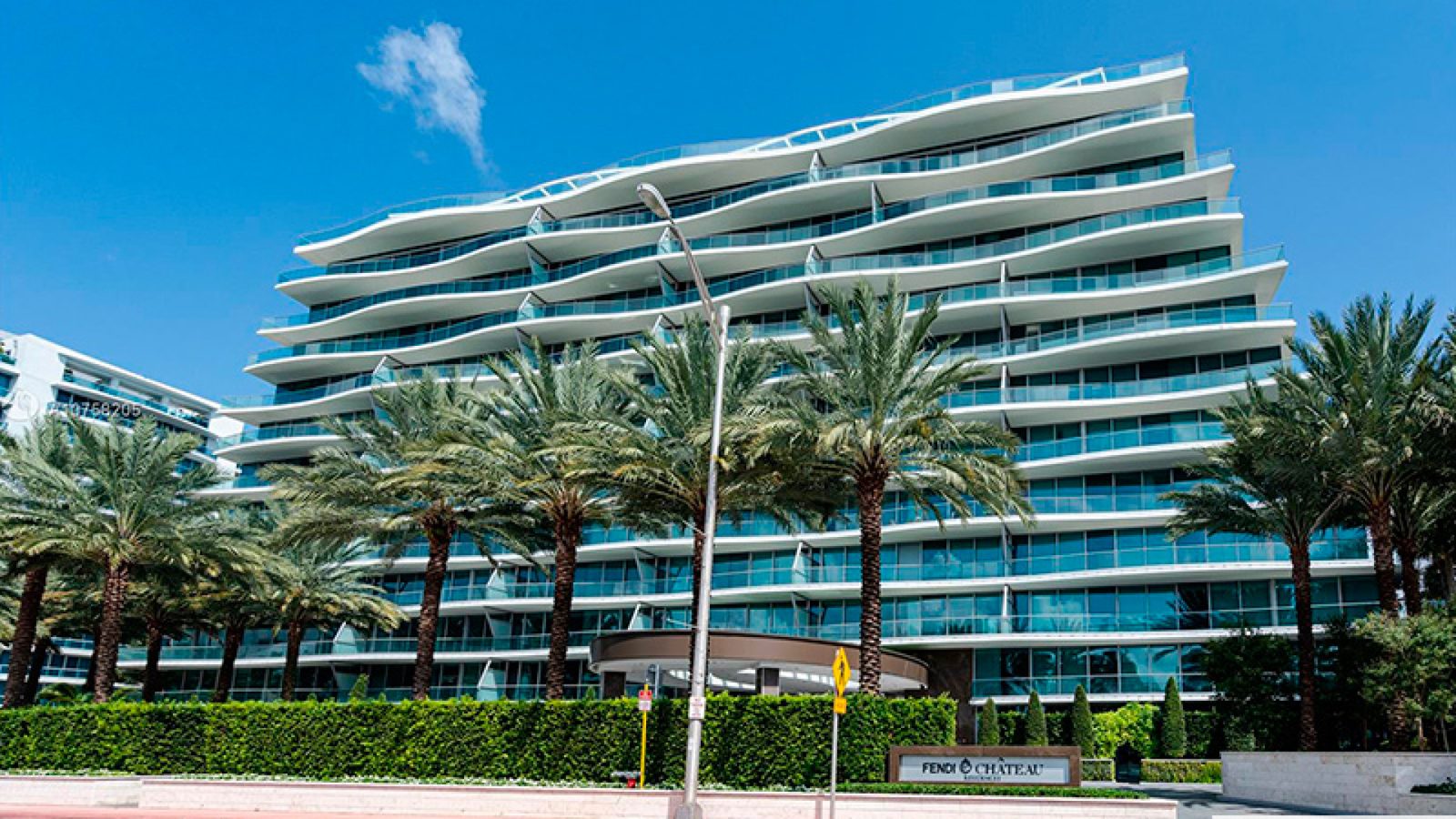 Fendi Chateau Residences: the building from outside, in Surfside.