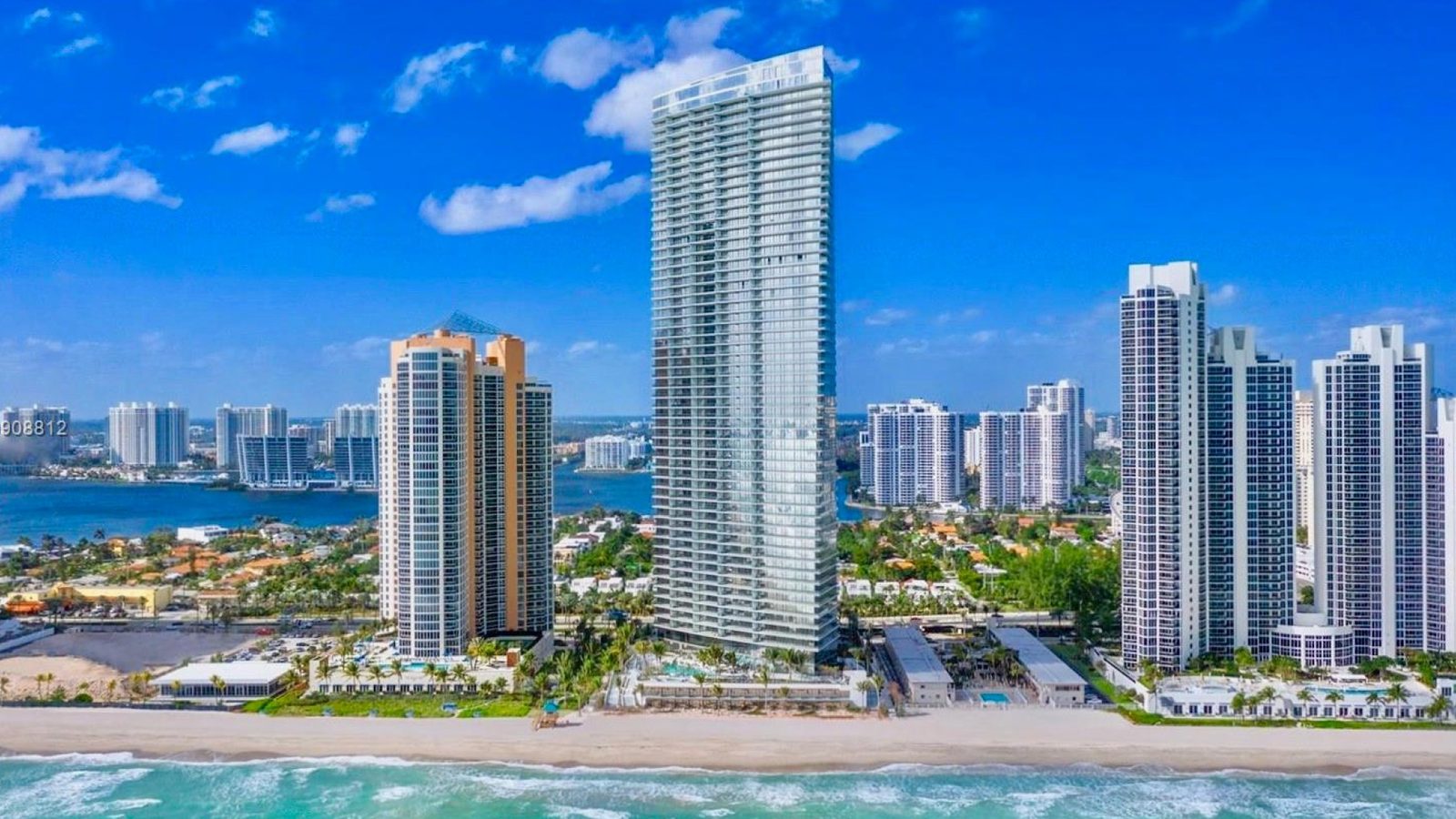 Residences by Armani Casa: the building from outside, in Sunny Isles Beach.